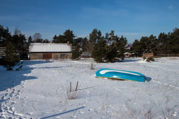 Vissersdorp in de winter — Stockfoto