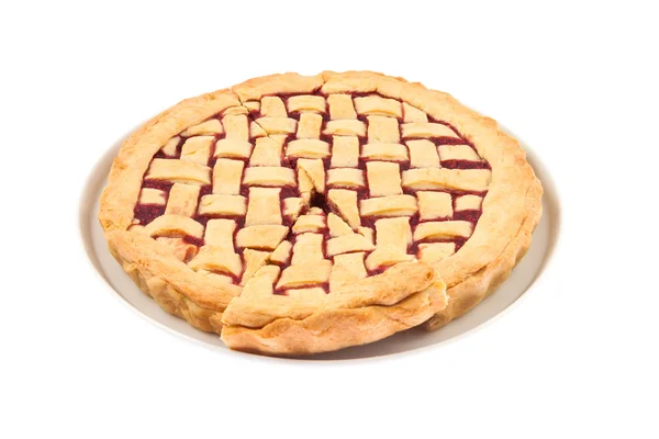 Slices of a homemade pie on a plate — Stock Photo, Image