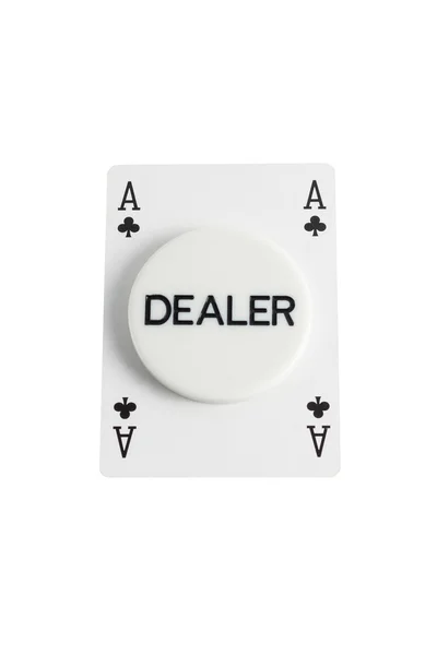 Dealer mit Ass — Stockfoto