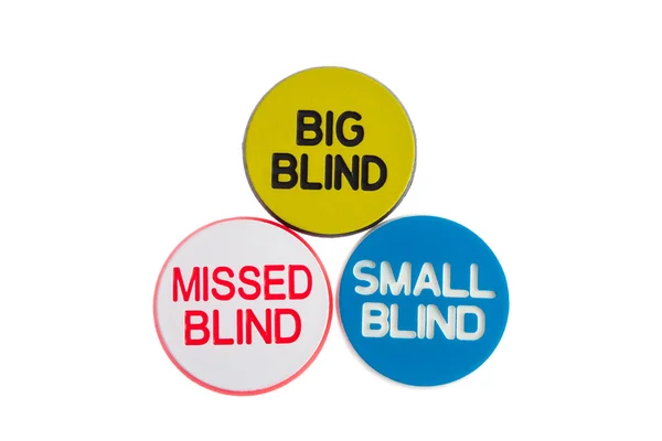 Stora, små och missade blind på vit — Stockfoto