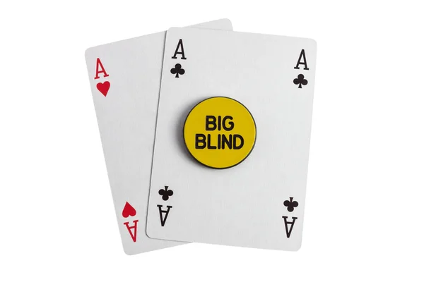 Big blind on two aces — Stock fotografie