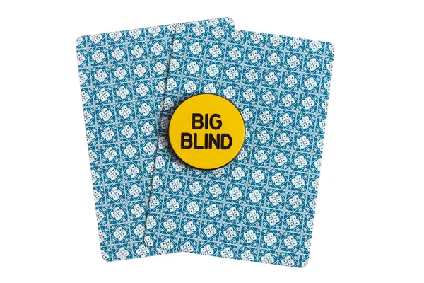 Big blind over casino cards — Stock Photo, Image