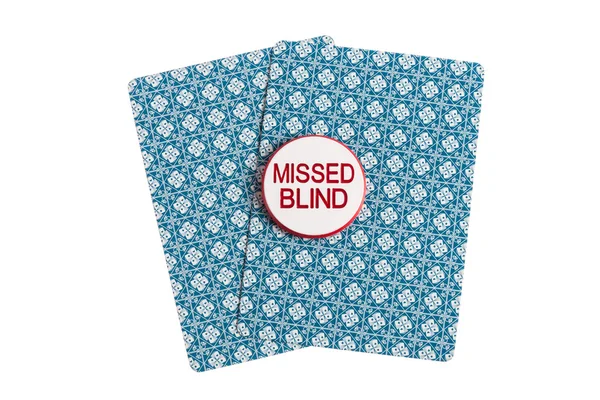 Missed blind over casino cards — Stock Photo, Image
