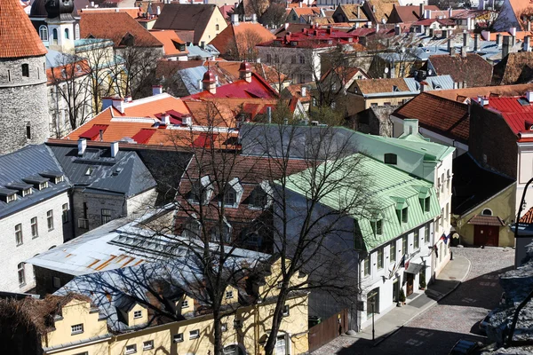 Veduta aerea sull'antica Tallinn — Foto Stock