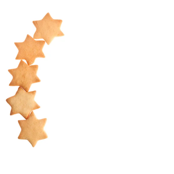 Galletas caseras en forma de estrella, aisladas — Foto de Stock