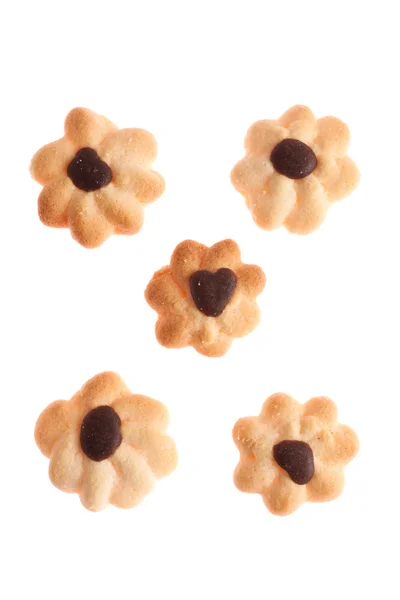 Deliciosas galletas de chocolate aisladas en blanco — Foto de Stock