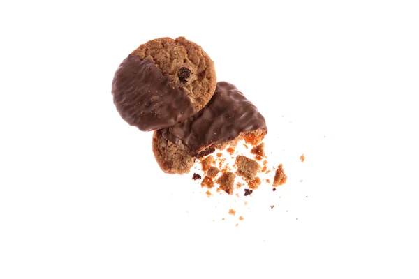 Chocolate cookies with crumbs Stock Photo