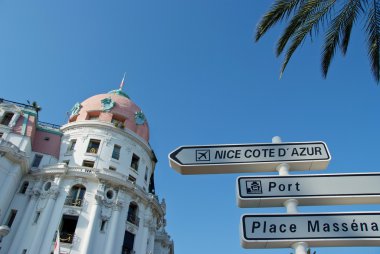 Road signpost in nice france clipart