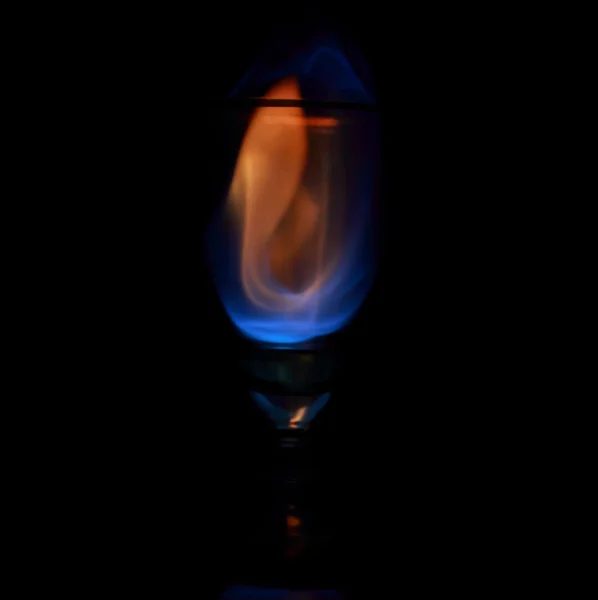 stock image Goblet with blaze on black background