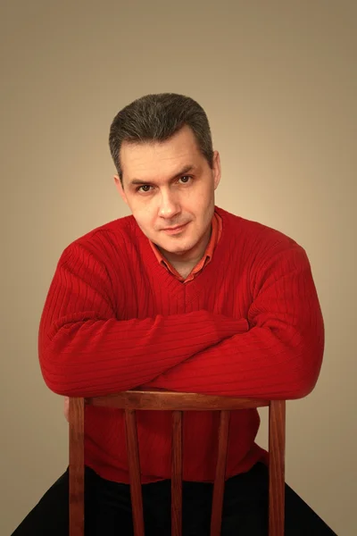 Portrait of man in red — Stock Photo, Image