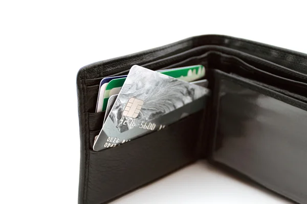 Karty bankowe i portfel — Zdjęcie stockowe