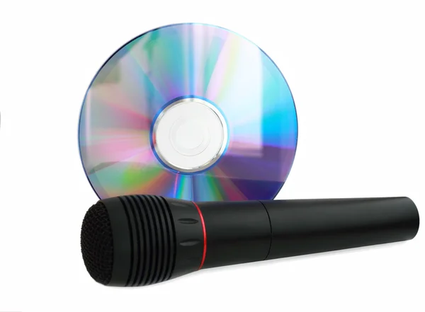 Black mike and CDROM — Stock Photo, Image