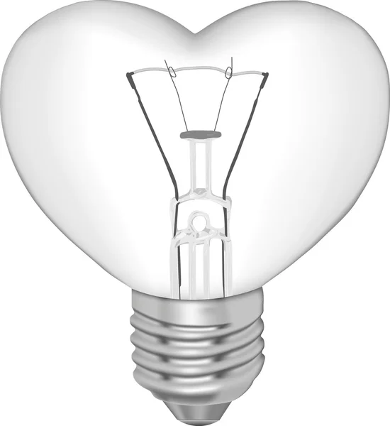 Bulb in the form of heart — Stock Vector