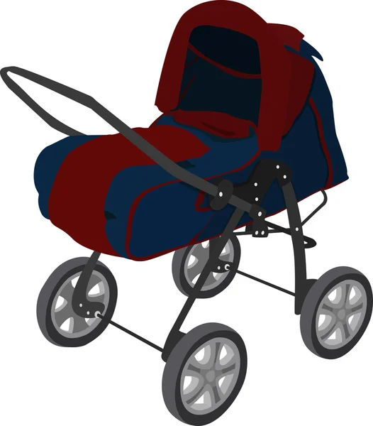 Blue pram isolated on a white Royalty Free Stock Illustrations