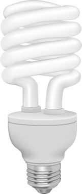 Energy saving fluorescent light bulb isolated on white clipart