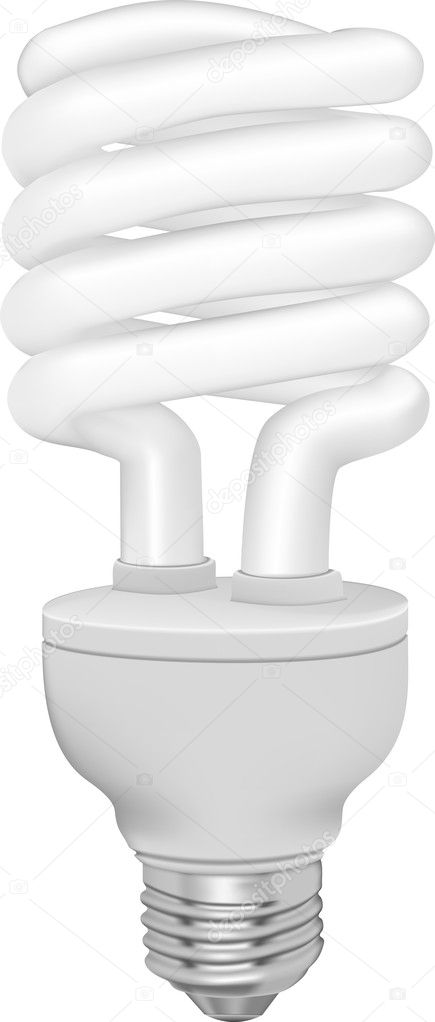 Energy saving fluorescent light bulb isolated on white