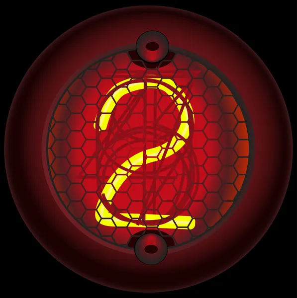 Digit 2 (two). Nixie tube indicator Vector Graphics