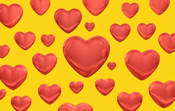 stock image Hearts with orange background