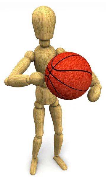 Manichino con pallacanestro — Foto Stock