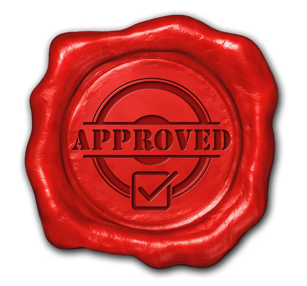 Wax seal approved — Stock Photo, Image