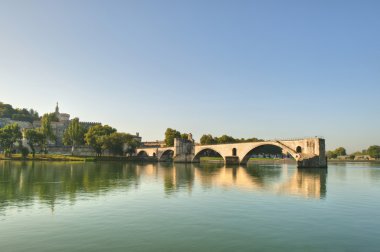 The Popes Bridge on the Rhone River at Avignon France clipart