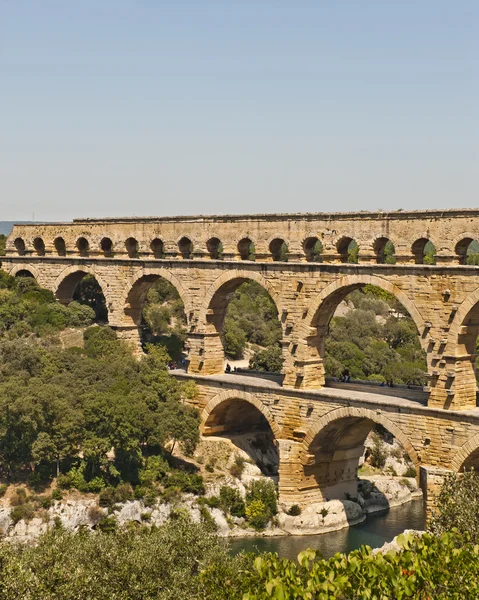 罗马 aquaduct-pont du gard — 图库照片