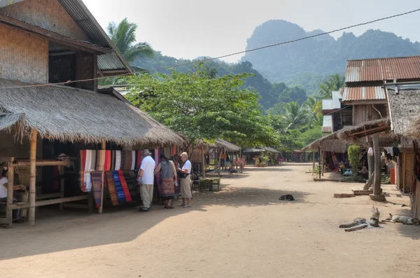 stock image Main Street of Muangeko Village