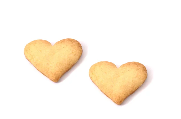 Doi biscuiți în formă de inimă — Fotografie, imagine de stoc