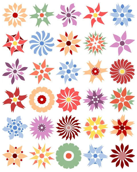 Set of different flowers — Stock Vector