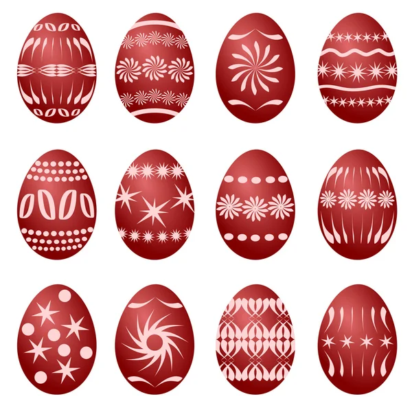 stock vector 12 easter eggs (vector)