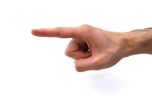 Указательный палец указывает влево — стоковое фото