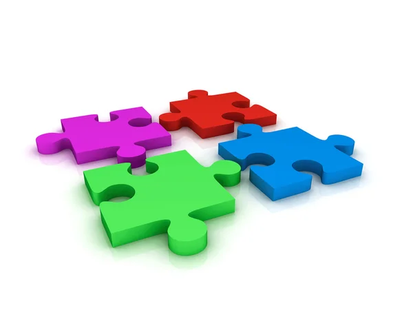 Four Puzzle Pieces — Stock Photo, Image