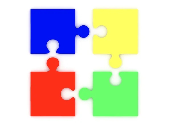 Four Puzzle Pieces — Stock Photo, Image