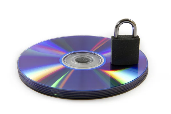 Барвисті відбиті DVD та захист даних — стокове фото