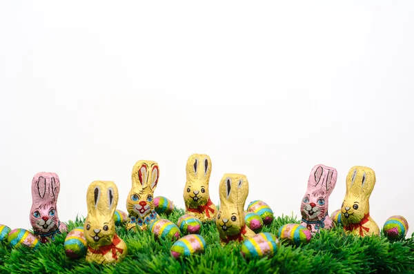 Chocolade Pasen konijnen Stockafbeelding