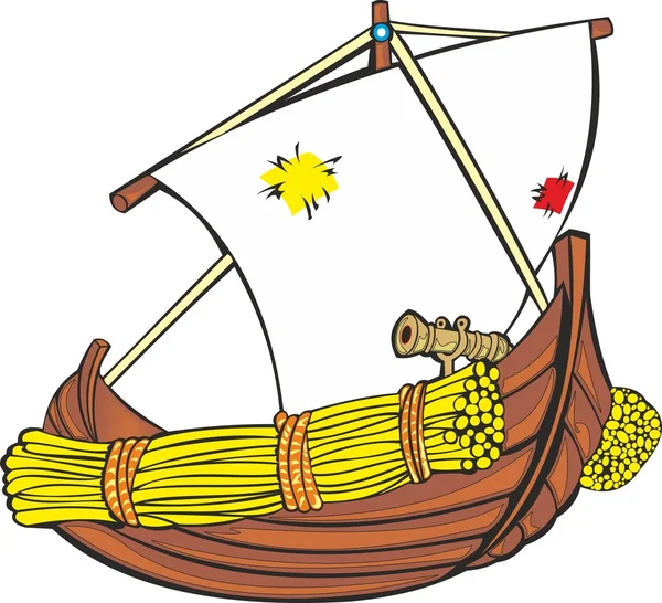 Barca cosacco - gabbiano Vettoriali Stock Royalty Free