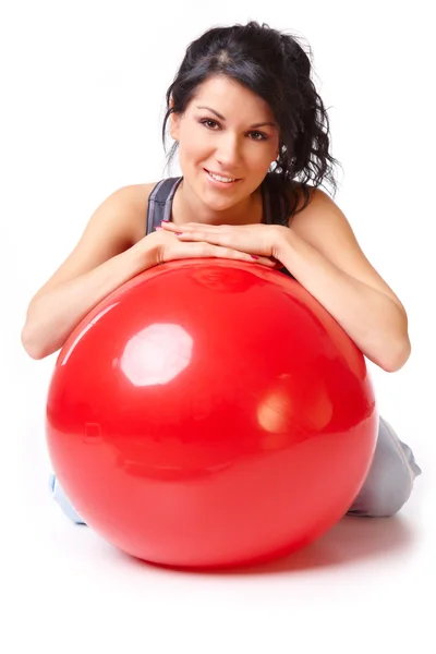 Mulher com Gym Ball — Fotografia de Stock