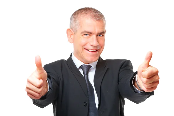 Portrait of business man thumb up — Stock Photo, Image