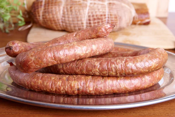 Cold smoked sausage — Stock Photo, Image