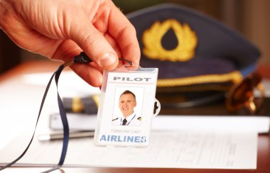 Professional airline pilot equipment clipart