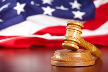 Judges gavel with flag clipart