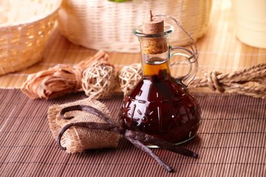 Vanilla extract and beans clipart