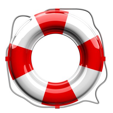 Red and white lifebelt clipart