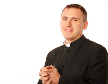 Cheerful young priest clipart