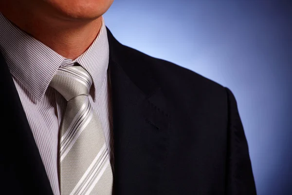 ビジネスマンのネクタイ、クローズ アップのスーツ — ストック写真