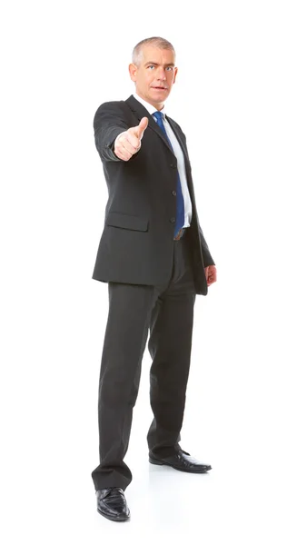 Portret van business man duim omhoog — Stockfoto