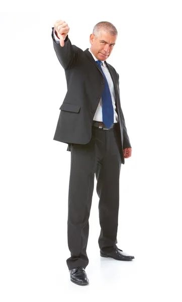 Portrait of business man thumb down — Stock Photo, Image