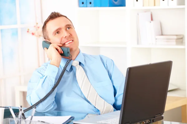 Happy businessman on the phone — Stock Photo, Image