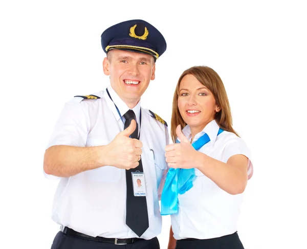 Triunfada tripulación de vuelo — Foto de Stock