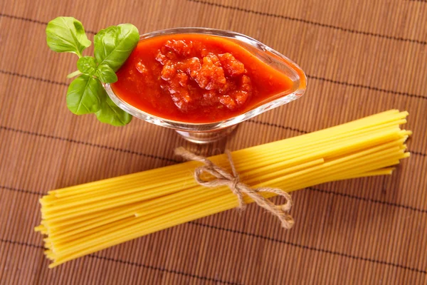 stock image Spaghetti and tomato sauce